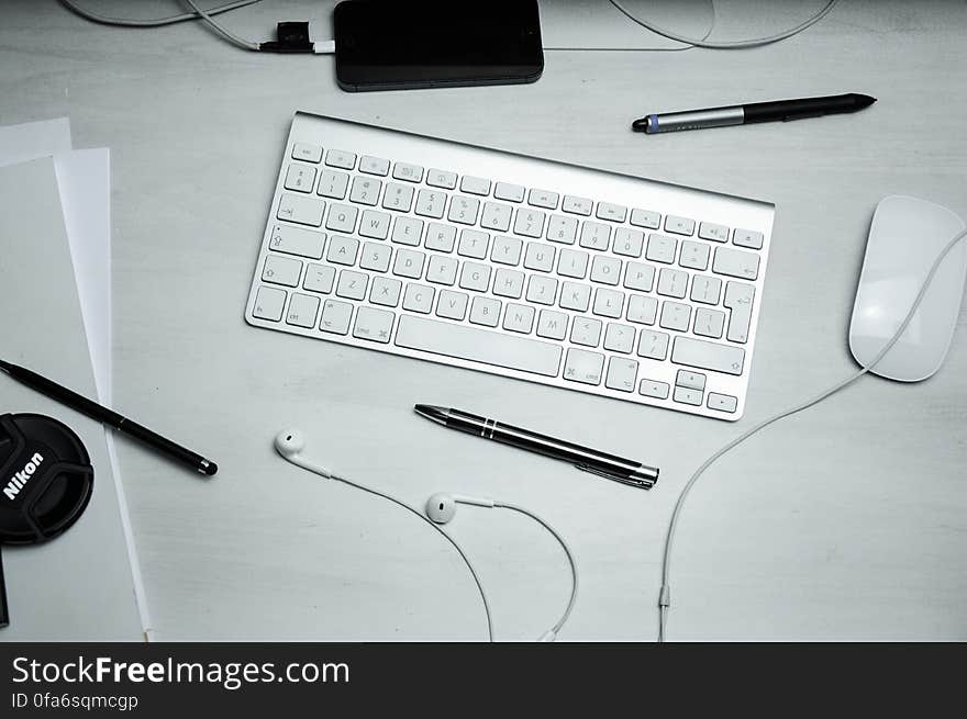 Top View of Computer Keyboard on Table