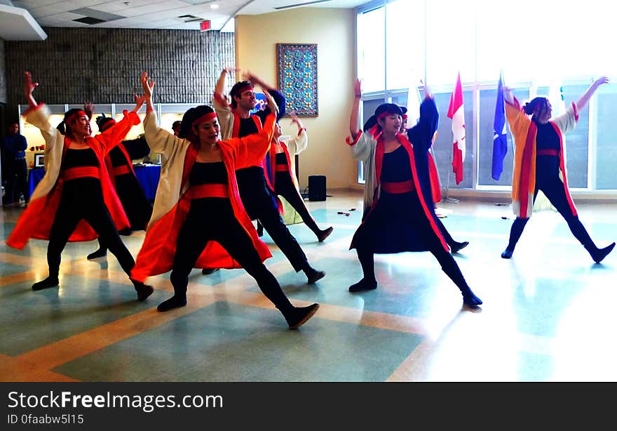 Performing Soran Bushi &#x28;ソーラン節&#x29; at Burlington Ontario&#x27;s annual Sakura Festival.