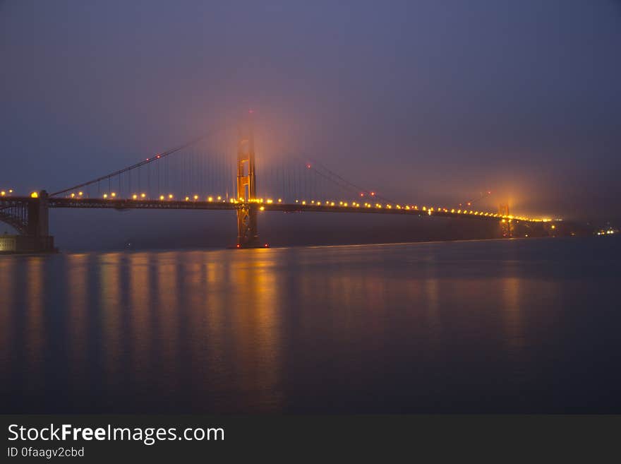 Golden Gate Bridge after the sunset