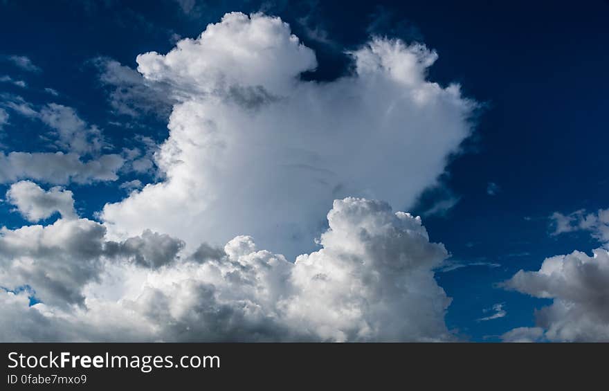 Blue skies with white billowy clouds. Blue skies with white billowy clouds.