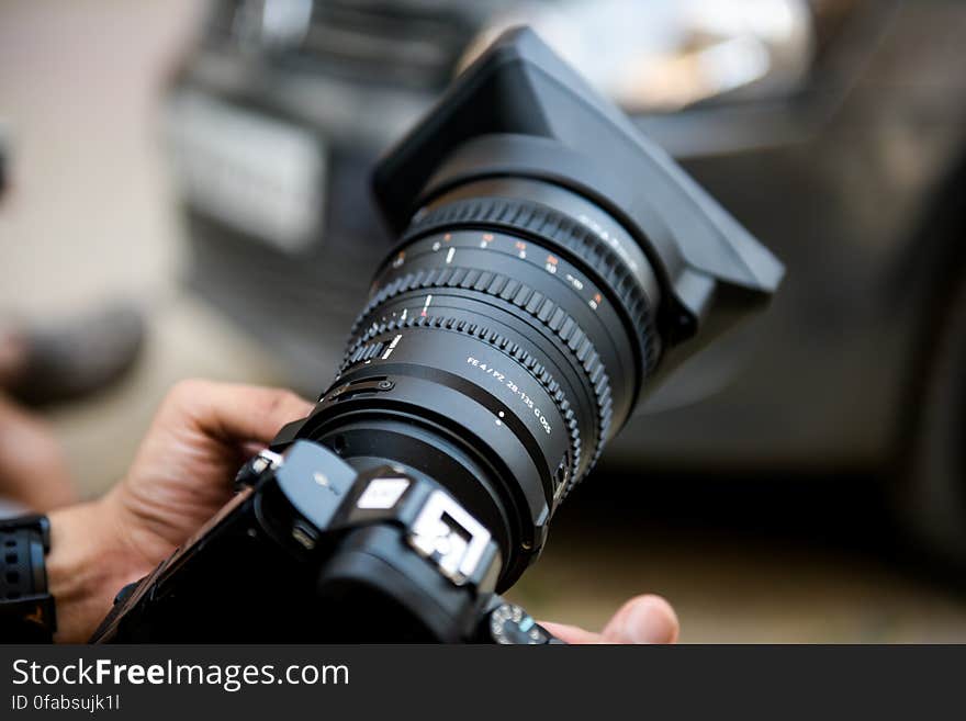 Close-up of Person Using Camera