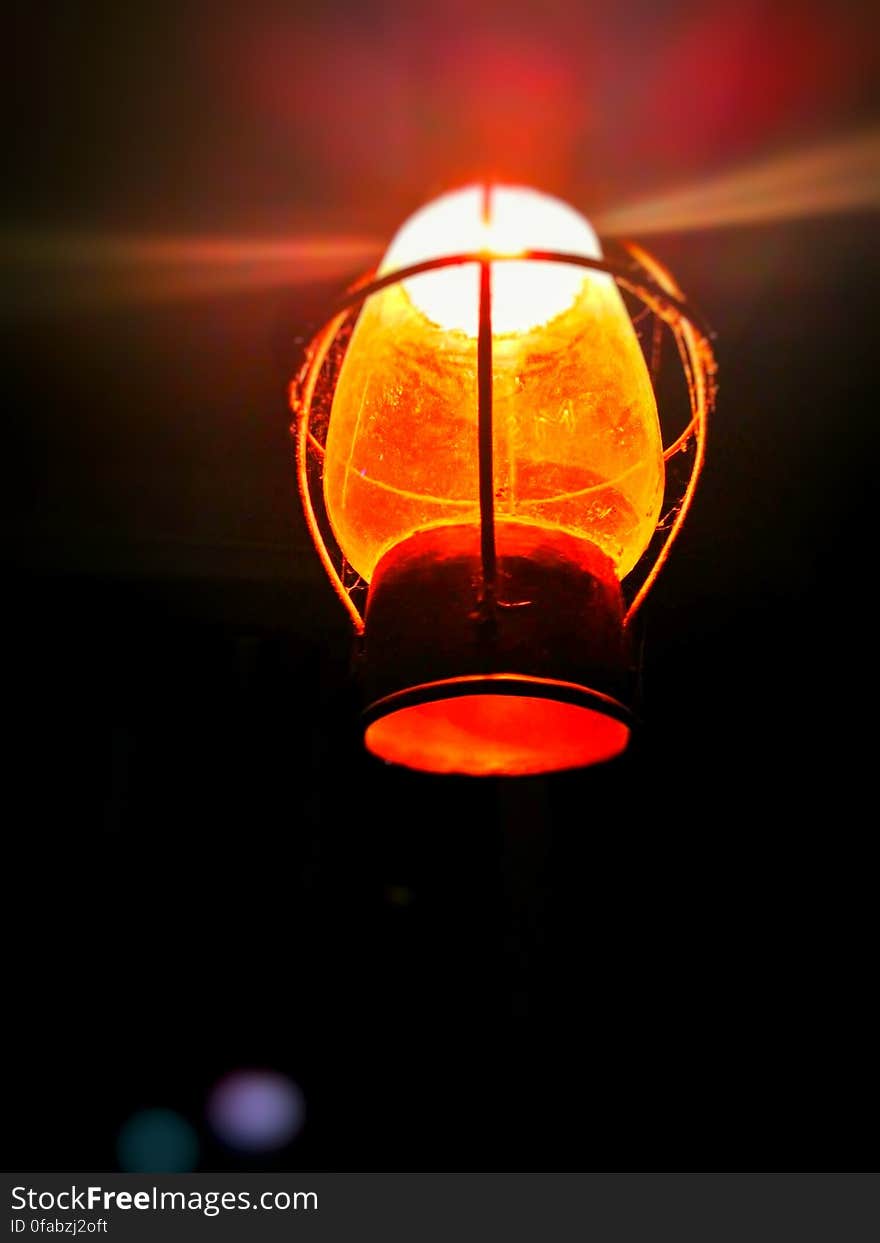 Close-up of Illuminated Lantern at Night