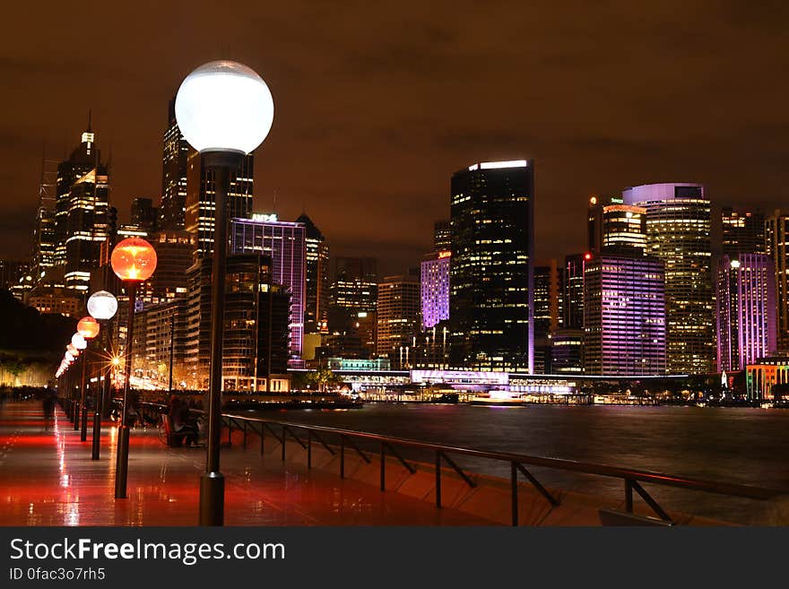 Illuminated City at Night