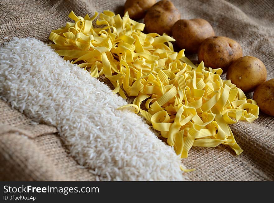 Brown Potatoes on Brown Textile