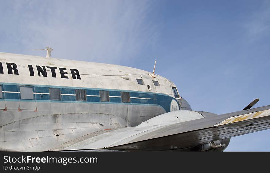 White Gray Teal Air Bus Under Blue Sky