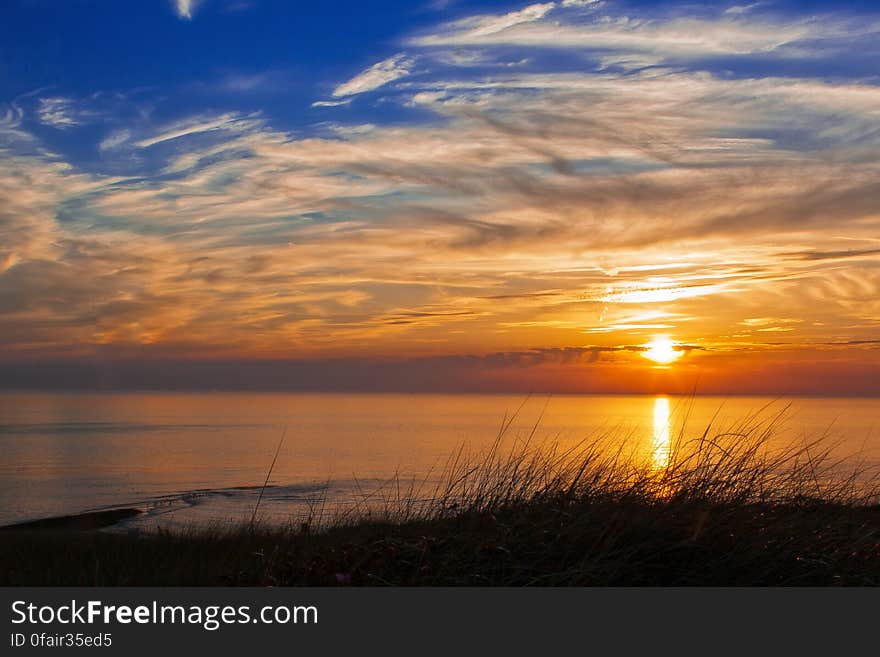 Silhouette Photography of Ocean during Sunset