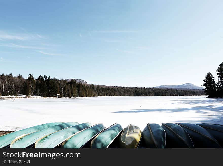 Canoes by the Lake