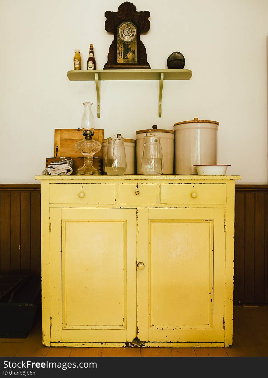 Vintage Yellow Buffet