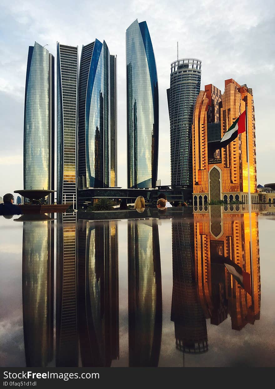 Reflection of Skyscrapers in City