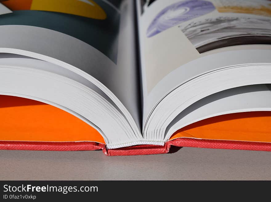 A close up of an opened book. A close up of an opened book.