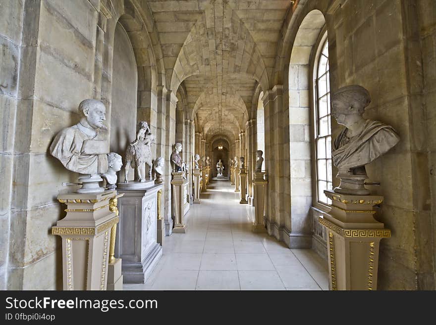 Here is a photograph taken from the Antique Passage inside Castle Howard. Located in York, Yorkshire, England, UK. Here is a photograph taken from the Antique Passage inside Castle Howard. Located in York, Yorkshire, England, UK.