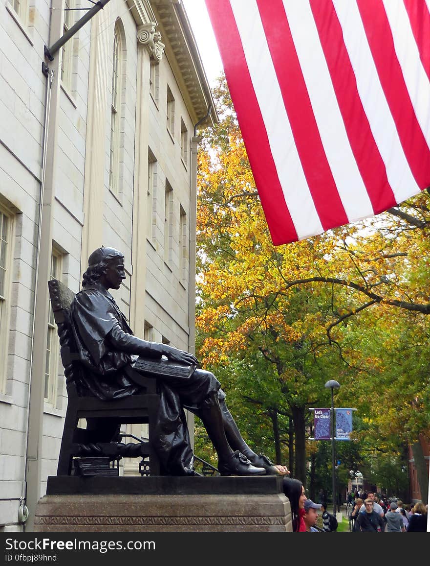 Harvard Statue Flag