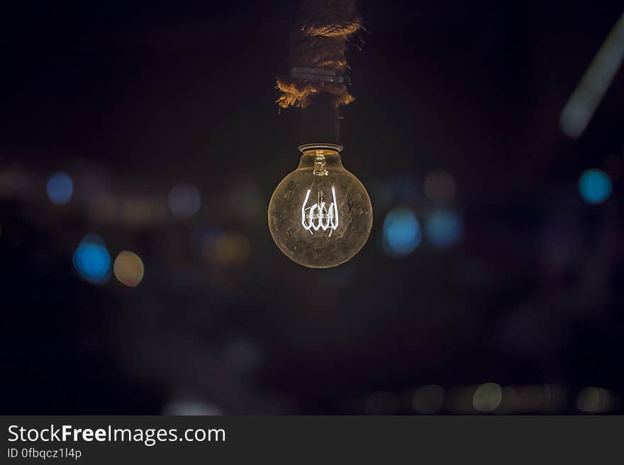 Close-up of Illuminated Light Bulb