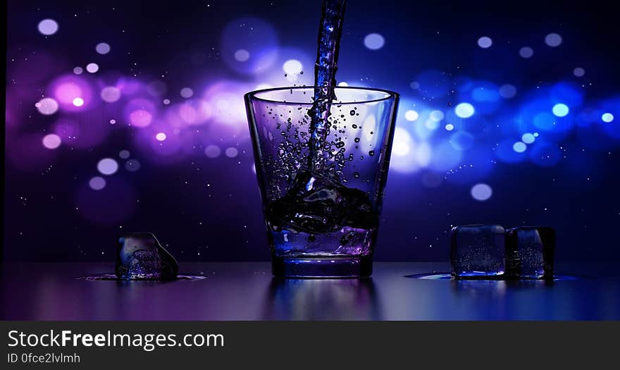 Close-up of Water Splashing in Drinking Glass