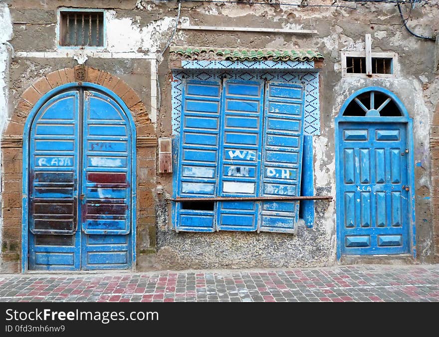 Most doors and windows are blue in Essaouira. - Morocco January 2014. Went to visit my grandma in Essauouira for the 2nd time since she moved there. Had a great time!. Most doors and windows are blue in Essaouira. - Morocco January 2014. Went to visit my grandma in Essauouira for the 2nd time since she moved there. Had a great time!