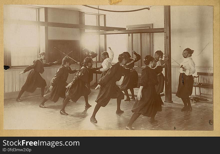 Fencing at Abbot Academy, 1919