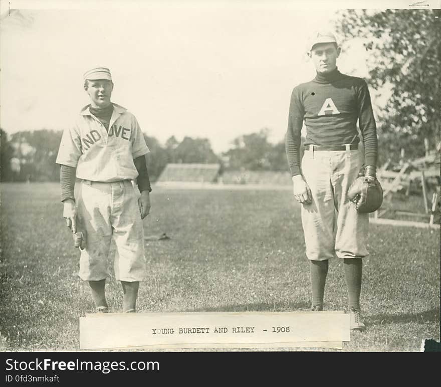 Phillips Academy Baseball players: Young Burdett and Riley, 1908