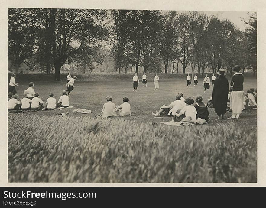 Softball game at Abbot Academy, 1921