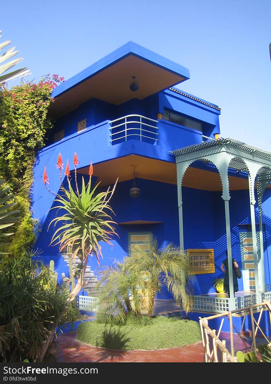 Le jardin Majorelle est un jardin botanique touristique inspiré de jardin islamique d&#x27;environ 300 espèces sur près d&#x27;un hectare à Marrakech au Maroc et un musée de la culture berbère. Il porte le nom de son fondateur, l&#x27;artiste peintre français Jacques Majorelle &#x28;1886-1962&#x29;, qui l&#x27;a créé en 1931. Acheté par Yves Saint Laurent et Pierre Bergé en 1980, il appartient à ce jour à la Fondation Pierre Bergé – Yves Saint Laurent et la maison est labellisée Maisons des Illustres depuis 2011. fr.wikipedia.org/wiki/Jardin_Majorelle This is a FREE photo! Yes, all the photos in my gallery are free! :&#x29; You can download it at full resolution &#x28;check the “all sizes” option&#x29; and do whatever you want with it: share it, adapt it and/or combine it with other material and distribute the resulting works. Please give photo credits to “Carlos ZGZ” and put a link to this page. I’ll be very happy to know that this photo has been useful to someone, so don’t hesitate to tell me about your use &#x28;and I will place here a link to it if you wish&#x29;! __ ¡Esta es una foto LIBRE! ¡Sí, todas las fotos de mi galería son libres! :&#x29; Puedes descargártela en plena resolución &#x28;usa la opción “all sizes”&#x29; y hacer lo que quieras con ella: compartirla tal cual, modificarla a tu gusto y/o combinarla con otro material y distribuir el resultado. Por favor, si utilizas esta foto dale el crédito a “Carlos ZGZ” y coloca un enlace a esta página Me hace mucha ilusión saber que una de mis fotos le ha servido a alguien. Así que si es tu caso, ¡no dudes en decírmelo! &#x28;y si quieres, pondré un enlace a tu proyecto aquí&#x29;.