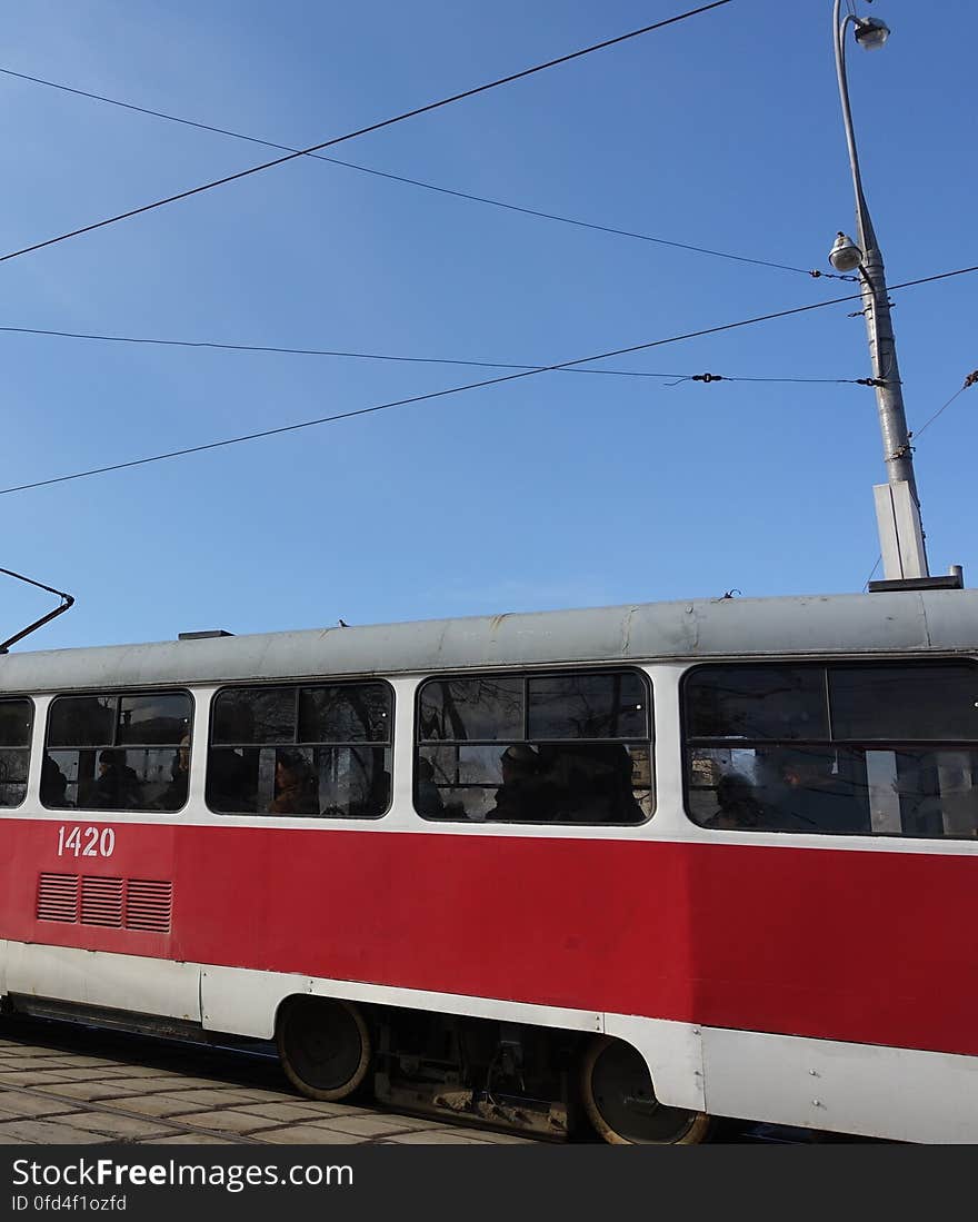 Sky, Train, Vehicle, Rolling stock, Electricity, Track