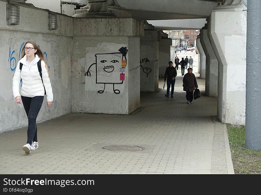 Standing, Road, Art, Concrete, City, Pedestrian