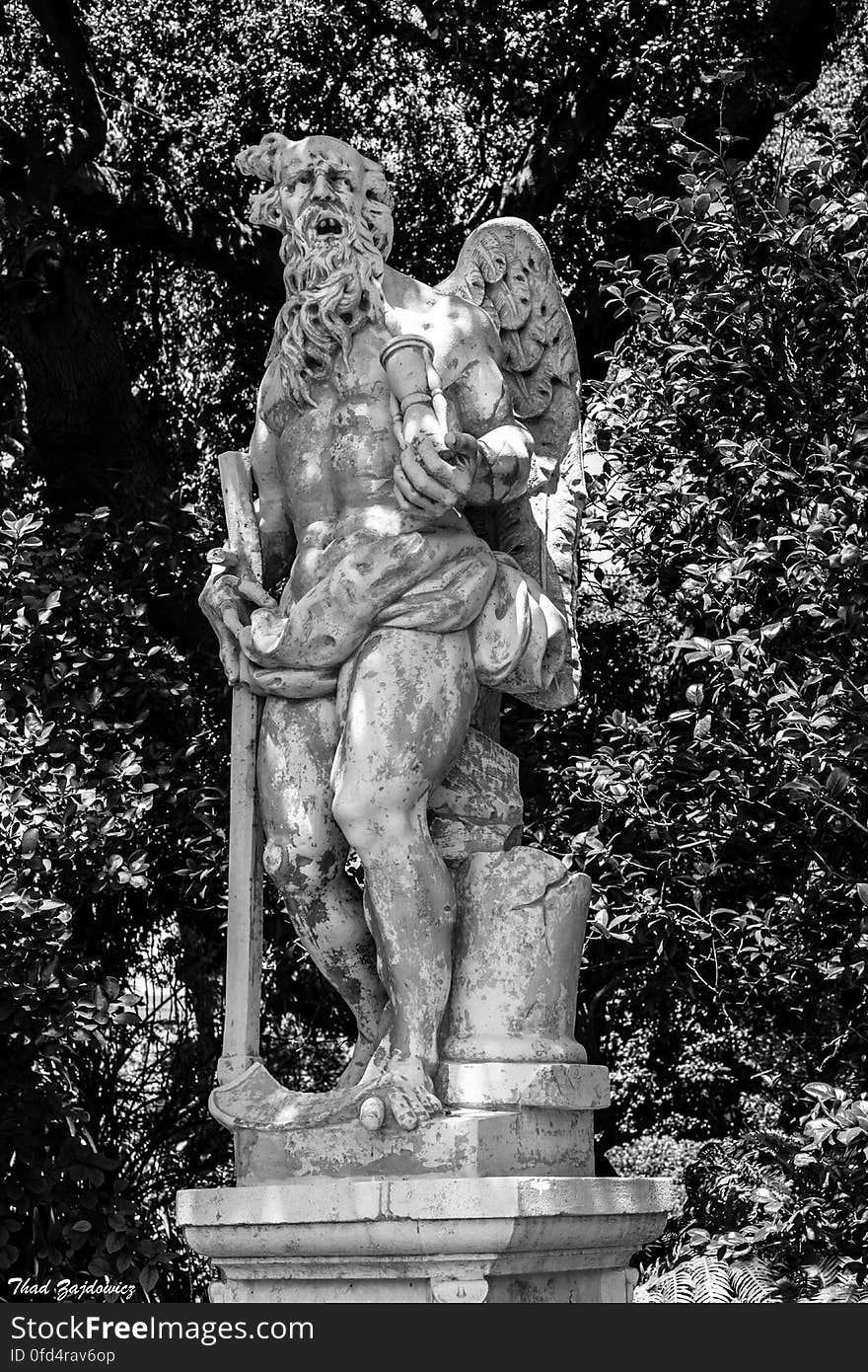 Sculpture in the Shakespeare Garden at the Huntington Gardens in San Marino, California. When I worked at the Emmes Corporation in Rockville, Maryland, one of my duties was to remind everyone to submit their timesheets on paydays. I came to be called &#x22;Father Time&#x22;, although I don&#x27;t think I was ever this fearsome.