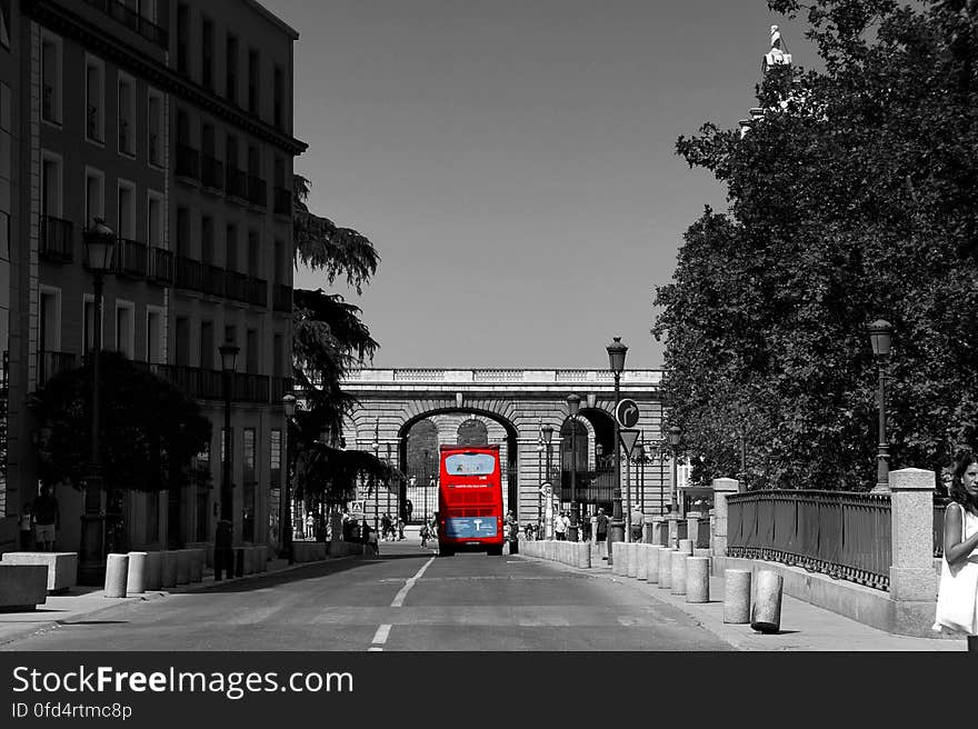 Madrid, Spain. Calle Requena. Bus turistic. Madrid, Spain. Calle Requena. Bus turistic.