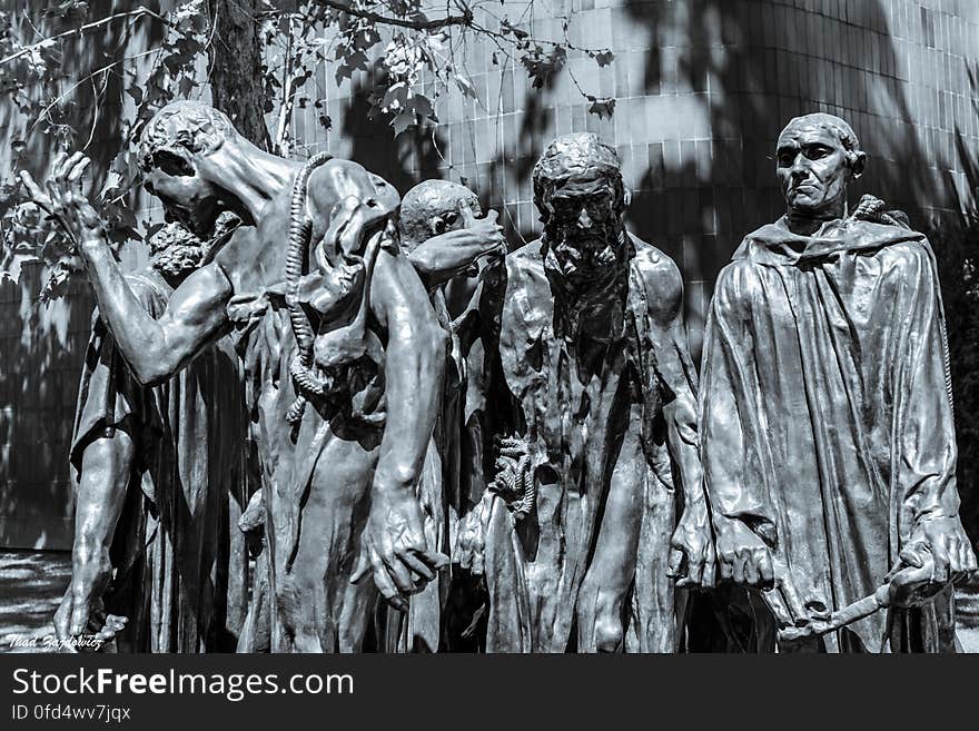 This cast of &quot;The Burghers of Calais&quot; by Auguste Rodin is at the Norton Simon Museum in Pasadena, California. Cast in 1968, it represents the burghers of the city of Calais capitulating after a long siege by the English during the Hundred Years War. The original is in Calais, France. Canon EOS 5D Mark III www.wikiwand.com/en/The_Burghers_of_Calais