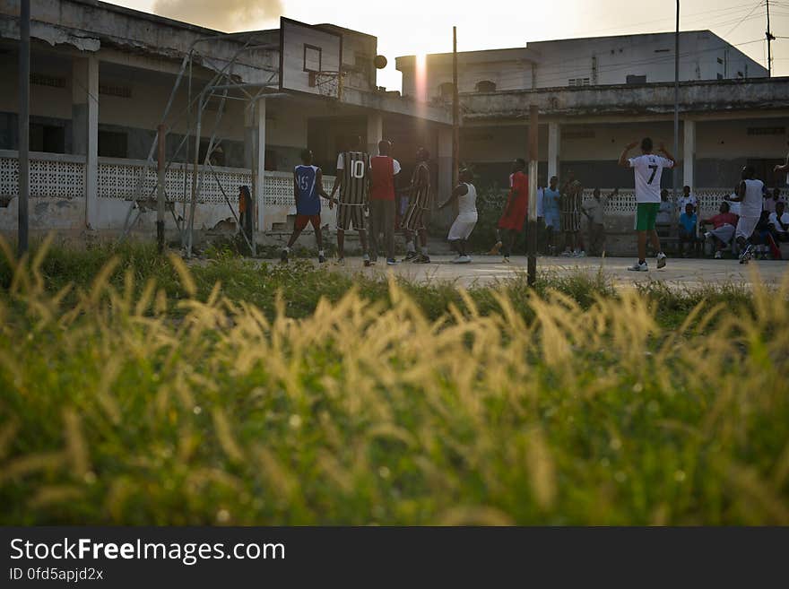 Basketball players in Mogadishu, Somalia, play a game against a neighboring team on June 6. Banned under the extremist group, Al Shabaab, Basketball is once again making a resurgence in Mogadishu. Today at least a dozen teams in the city play in a league and both men and women are coming out to play the sport. AU UN IST PHOTO / TOBIN JONES. Basketball players in Mogadishu, Somalia, play a game against a neighboring team on June 6. Banned under the extremist group, Al Shabaab, Basketball is once again making a resurgence in Mogadishu. Today at least a dozen teams in the city play in a league and both men and women are coming out to play the sport. AU UN IST PHOTO / TOBIN JONES