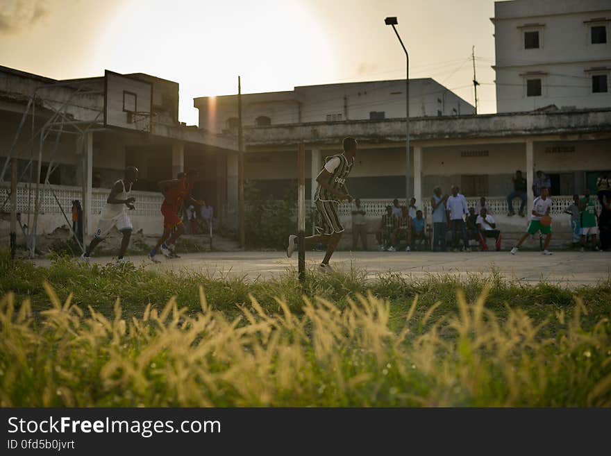 Basketball players in Mogadishu, Somalia, play a game against a neighboring team on June 6. Banned under the extremist group, Al Shabaab, Basketball is once again making a resurgence in Mogadishu. Today at least a dozen teams in the city play in a league and both men and women are coming out to play the sport. AU UN IST PHOTO / TOBIN JONES. Basketball players in Mogadishu, Somalia, play a game against a neighboring team on June 6. Banned under the extremist group, Al Shabaab, Basketball is once again making a resurgence in Mogadishu. Today at least a dozen teams in the city play in a league and both men and women are coming out to play the sport. AU UN IST PHOTO / TOBIN JONES