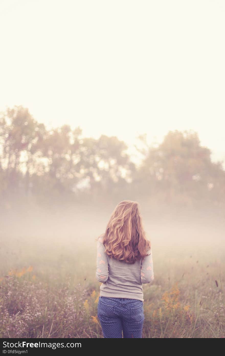 Woman Looking at View of Landscape