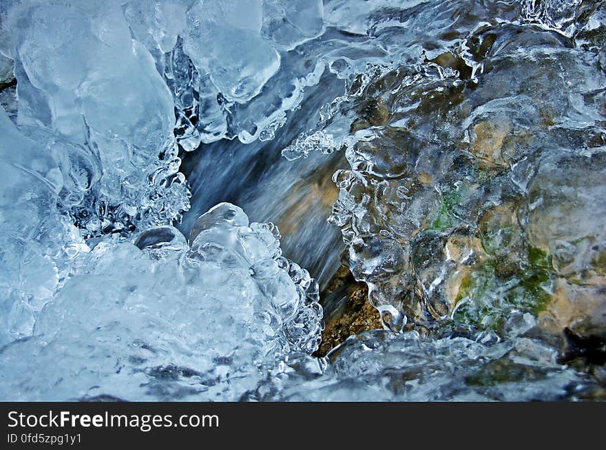 Close-up of Frozen Water