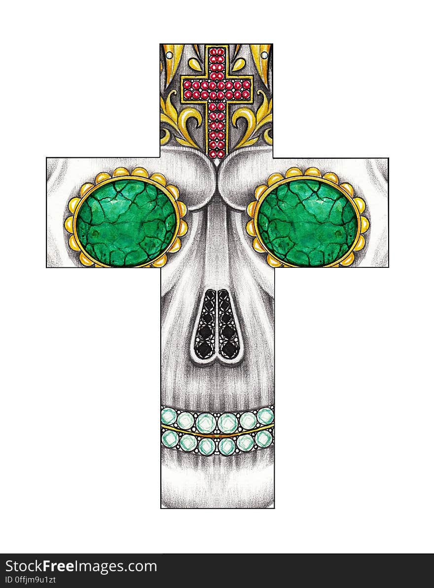 Art skull cross.