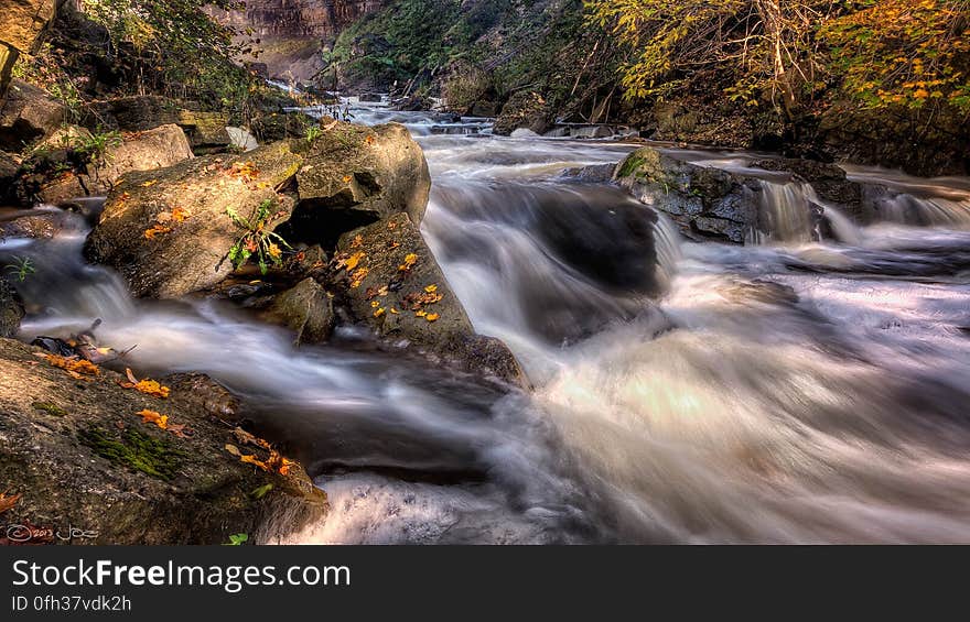 Just downstream from Webster&#x27;s Falls in Dundas, Ontario. Just downstream from Webster&#x27;s Falls in Dundas, Ontario.