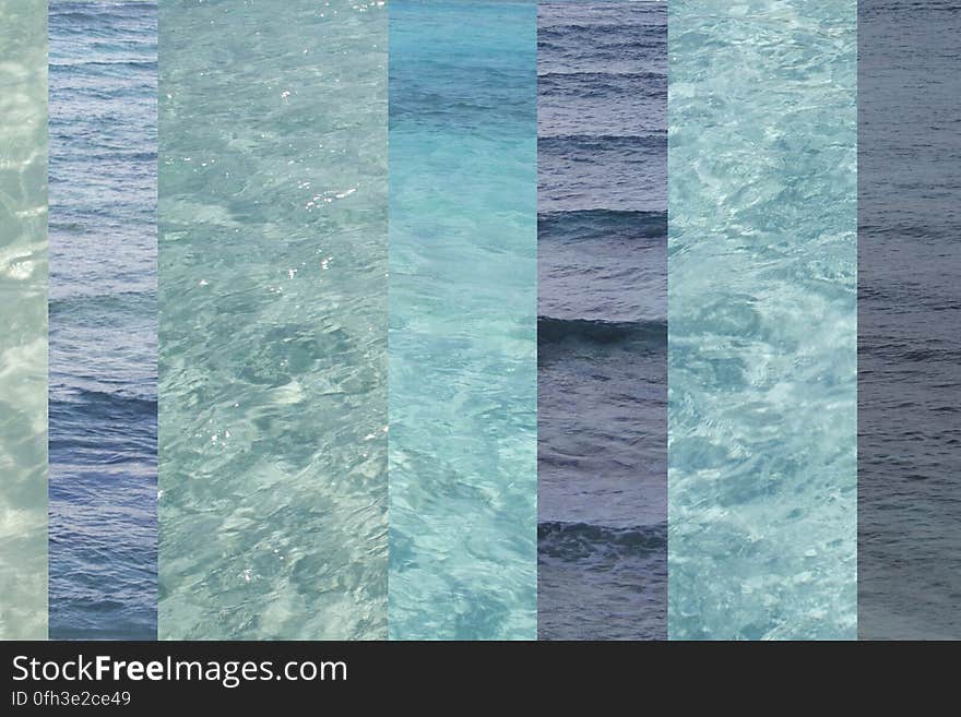 I compiled various water shots into one image here with photoshop. The different types of aqua and blue hues here are beautiful. I compiled various water shots into one image here with photoshop. The different types of aqua and blue hues here are beautiful.