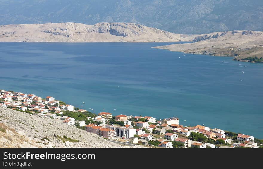 Bay near Pag city on the island of Pag. Bay near Pag city on the island of Pag