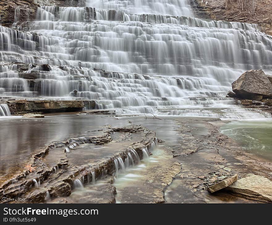 This is Albion Falls in Hamilton, Ontario. Hamilton bills itself as &#x22;the waterfall capital of the world&#x22; since it claims to have 126 waterfalls. This is Albion Falls in Hamilton, Ontario. Hamilton bills itself as &#x22;the waterfall capital of the world&#x22; since it claims to have 126 waterfalls.