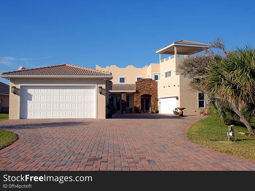 White and Beige Concrete House