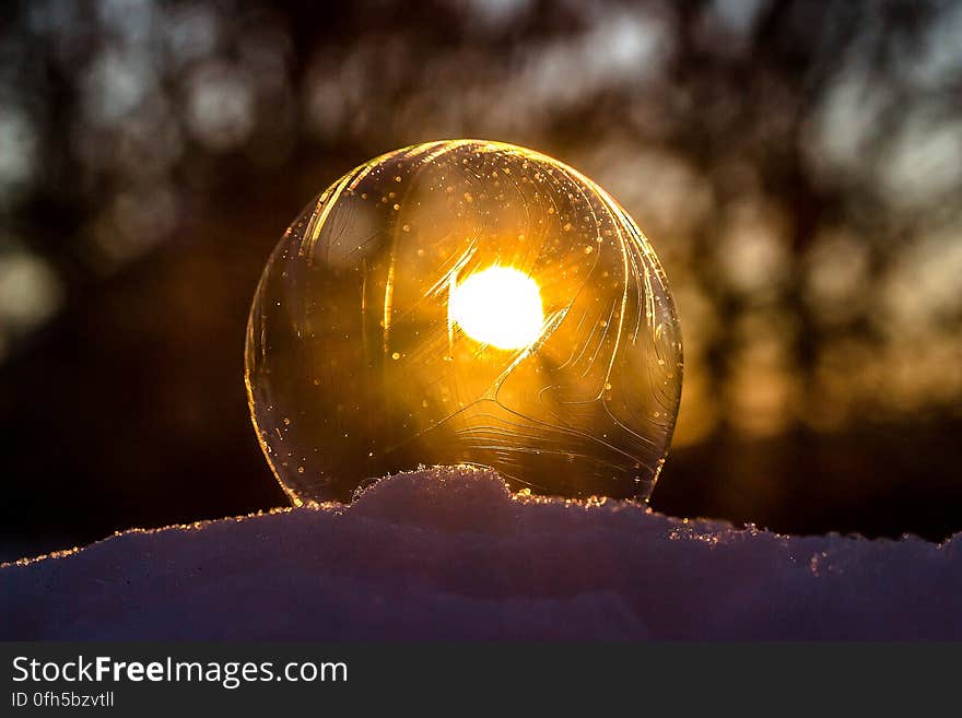 Close-up of Light Bulb during Sunset