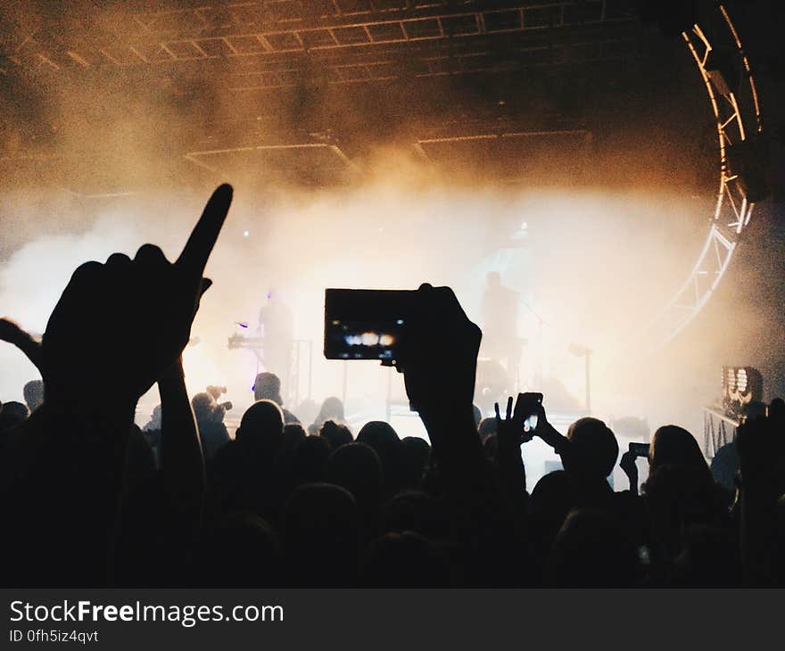 Silhouette People Photographing at Music Concert