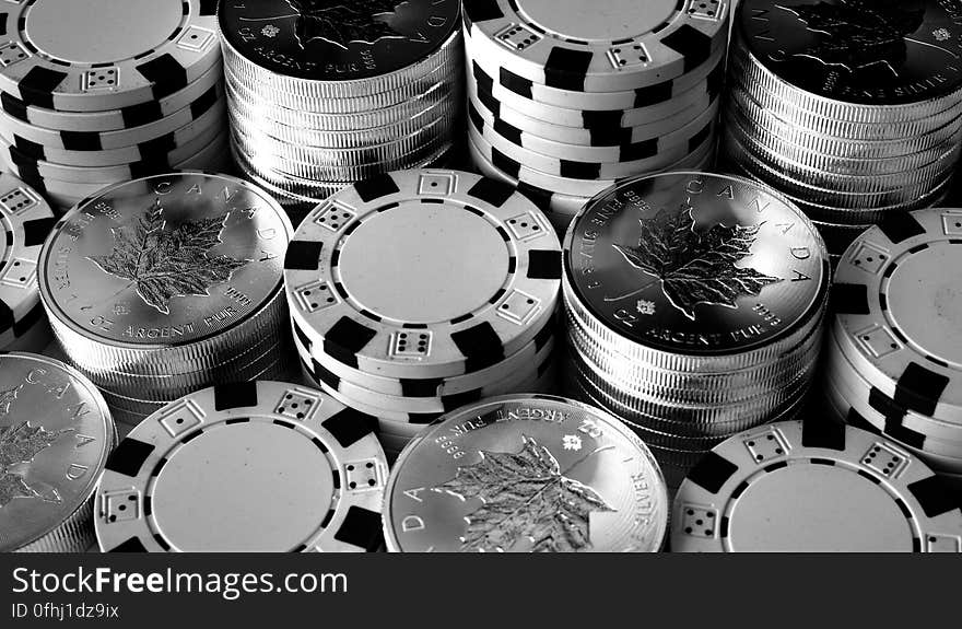 Silver Poker, Silver Coins / Poker Chips