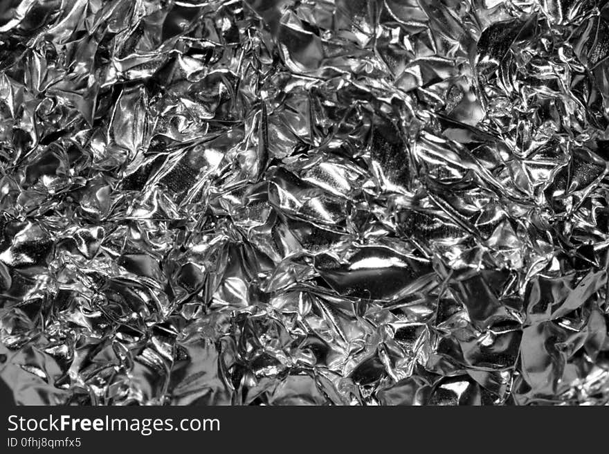 Some crumpled tin foil packaging.