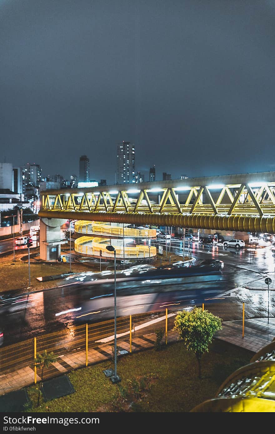 View of Illuminated City at Night