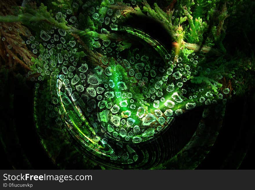 green bubbles with fractal 2