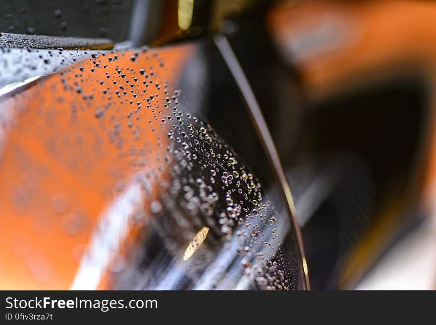 Drops of water on exterior of cleaned glass. Drops of water on exterior of cleaned glass.