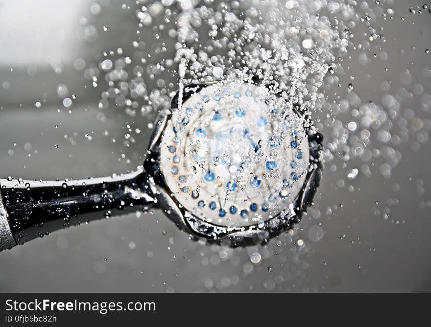 Black Shower Head Switched on