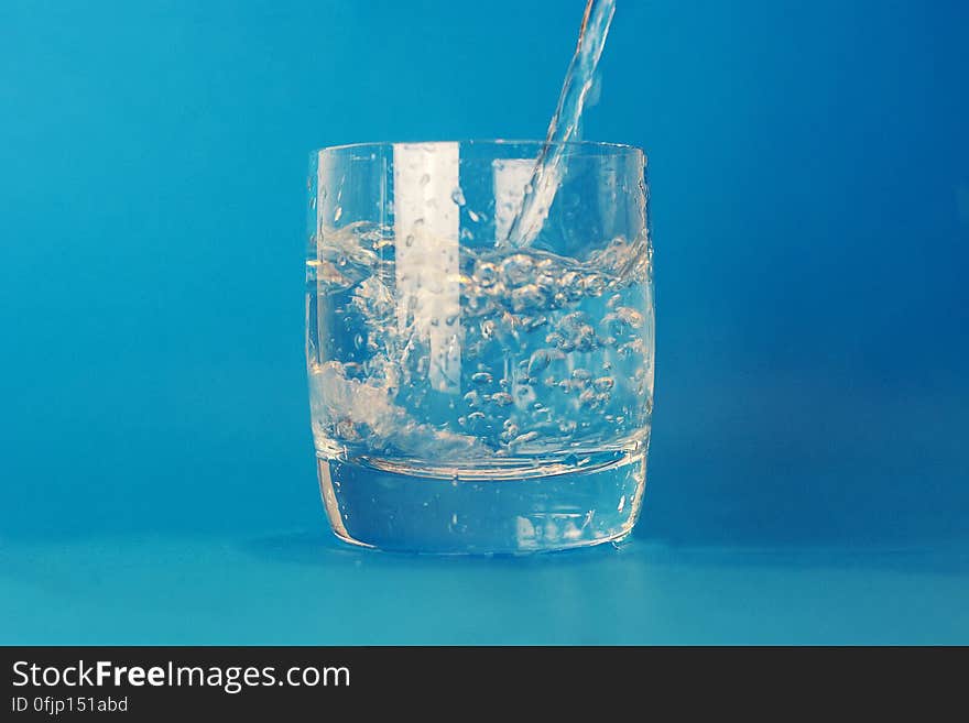 Clear Drinking Glass With Water Poured in