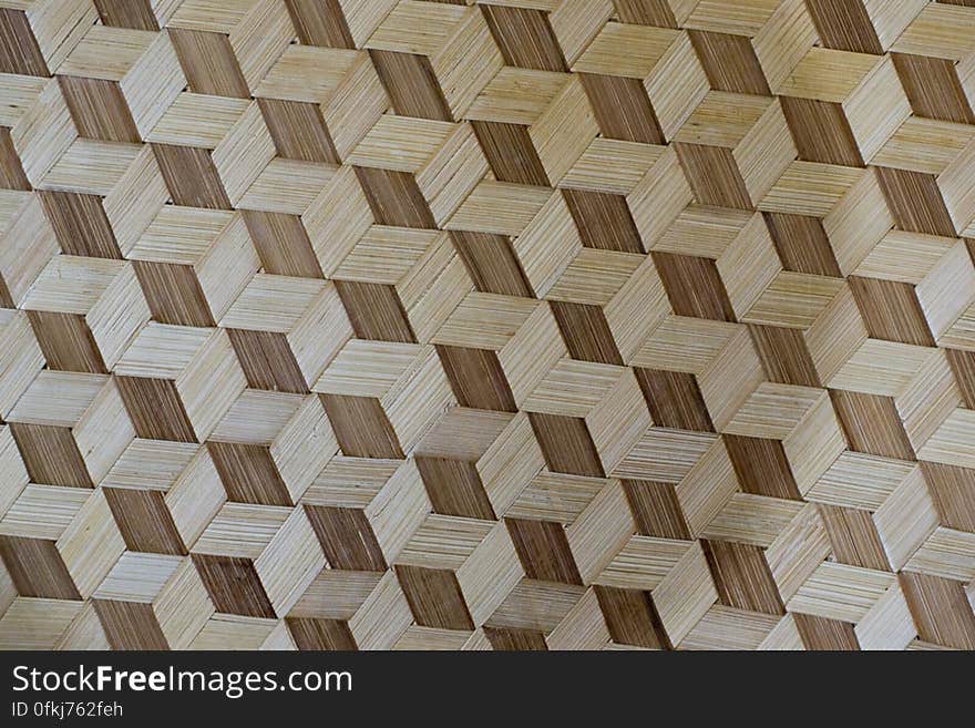 Photo of a decorative art piece with geometrical seamless pattern.