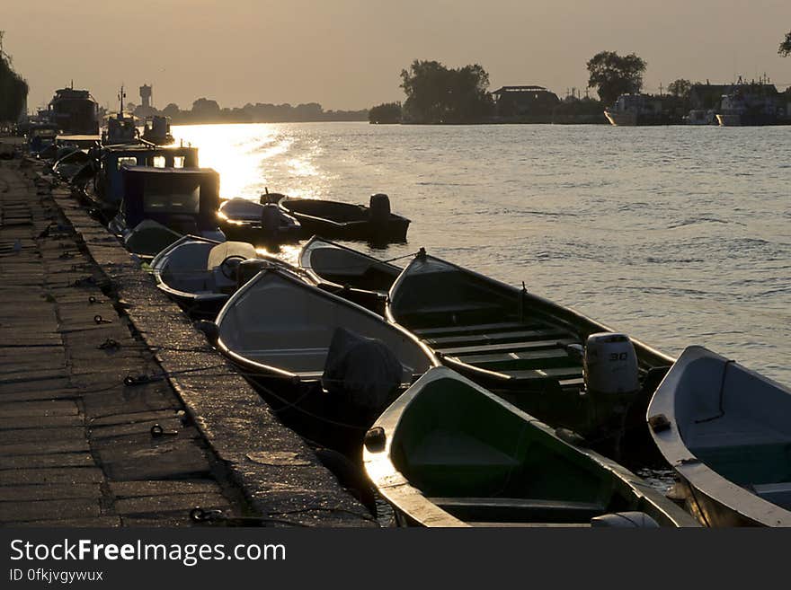 Boats used by locals for tourist trips in Danube Delta. Boats used by locals for tourist trips in Danube Delta