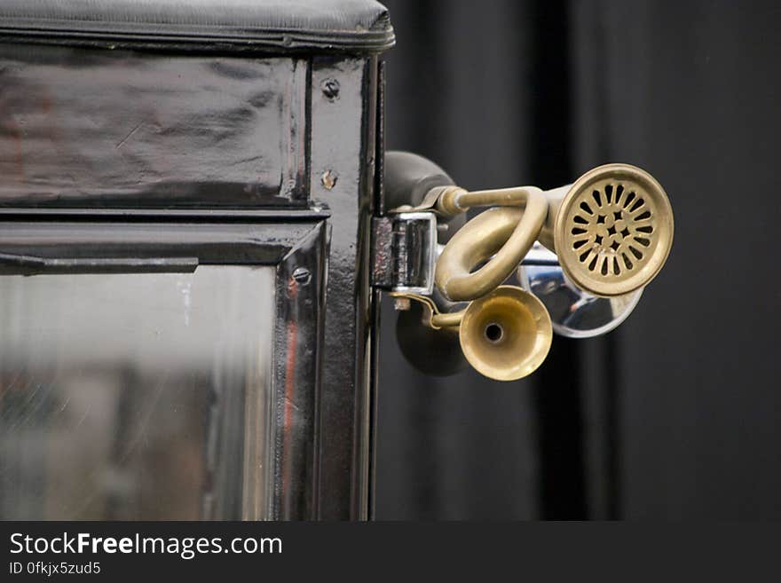 Old car brass horns. Old car brass horns